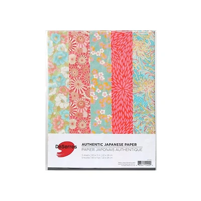 Ens. 5 papiers japonais mix 1 - 8.5x11po