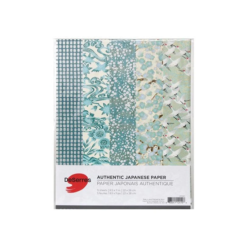 Ens. 5 papiers japonais mix 2 - 8.5x11po