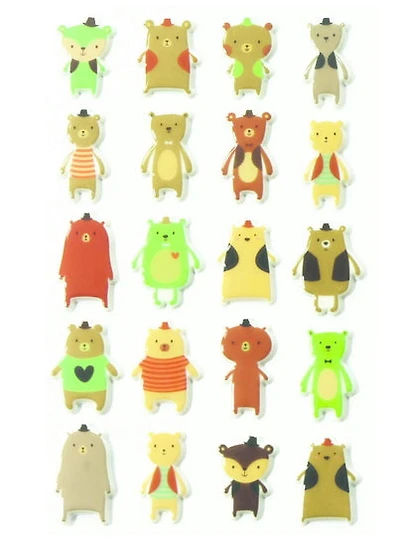 Cooky Puffy Stickers - Bears
