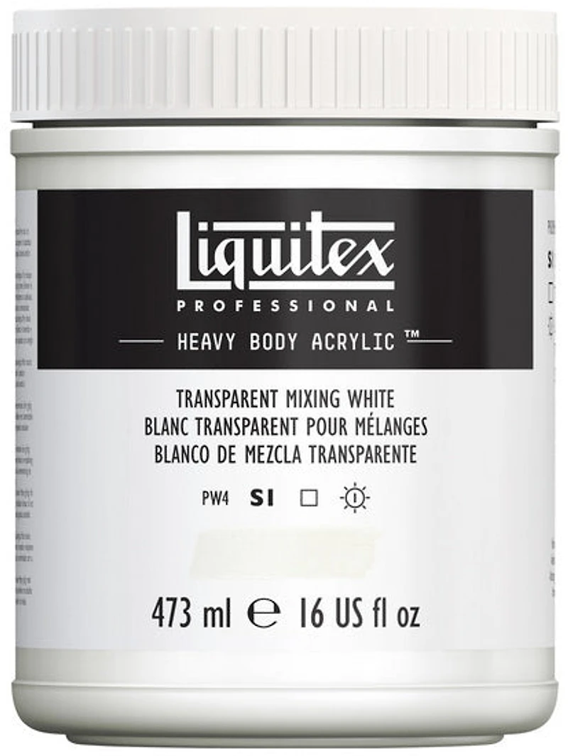 Acrylique hv - 16oz - blanc transparent mélange - s1