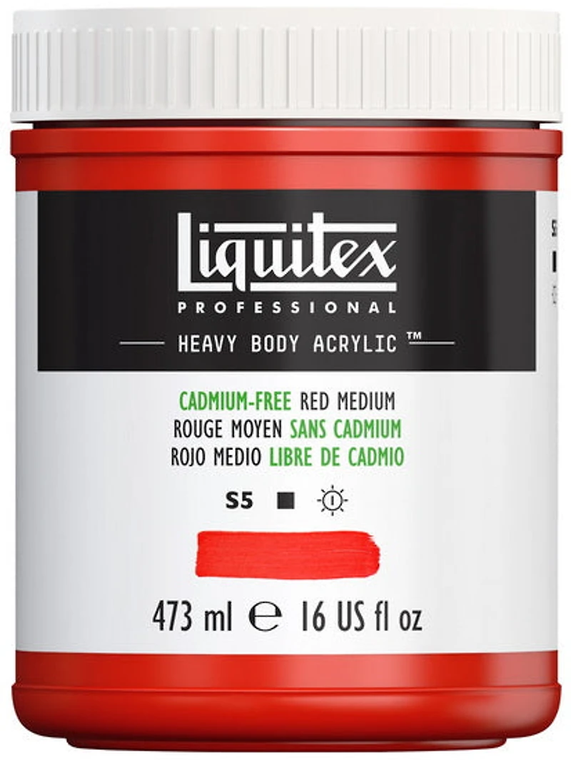 Acrylic hb - 16oz - cadmium free red medium - s5