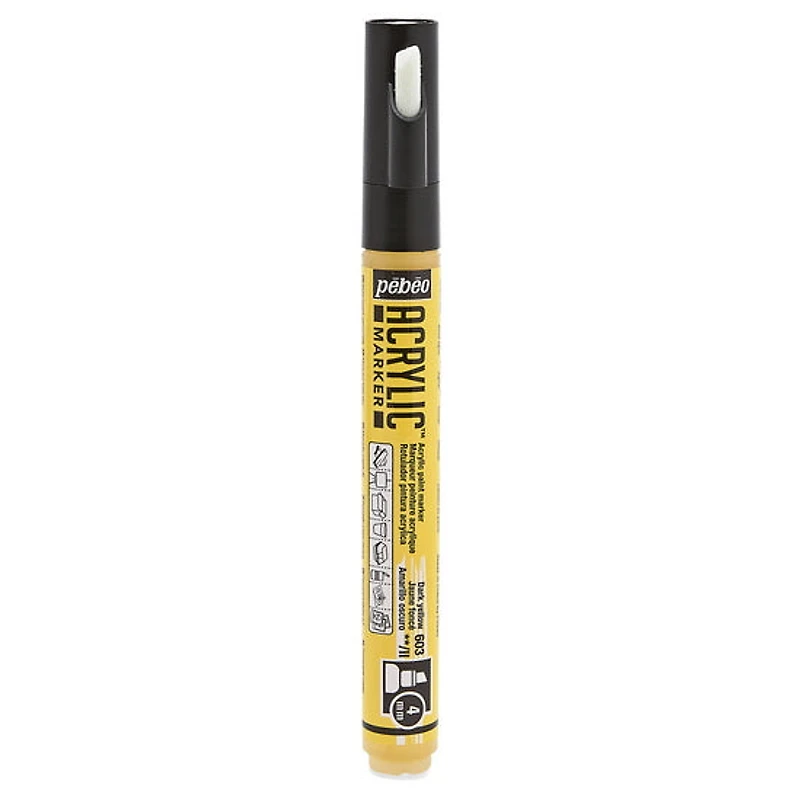 Acrylic marker - decomarker - chisel 4mm - dark yellow