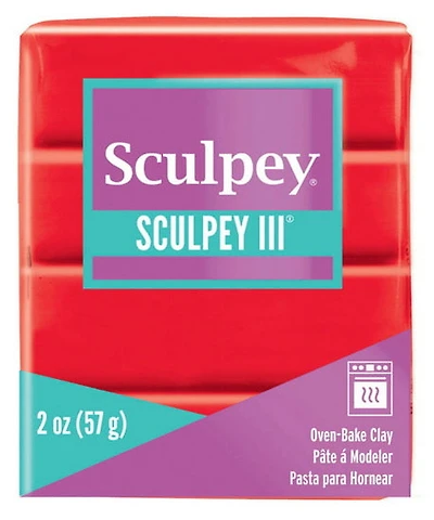 Sculpey III Oven-Bake Clay - RED HOT RED OUNCE