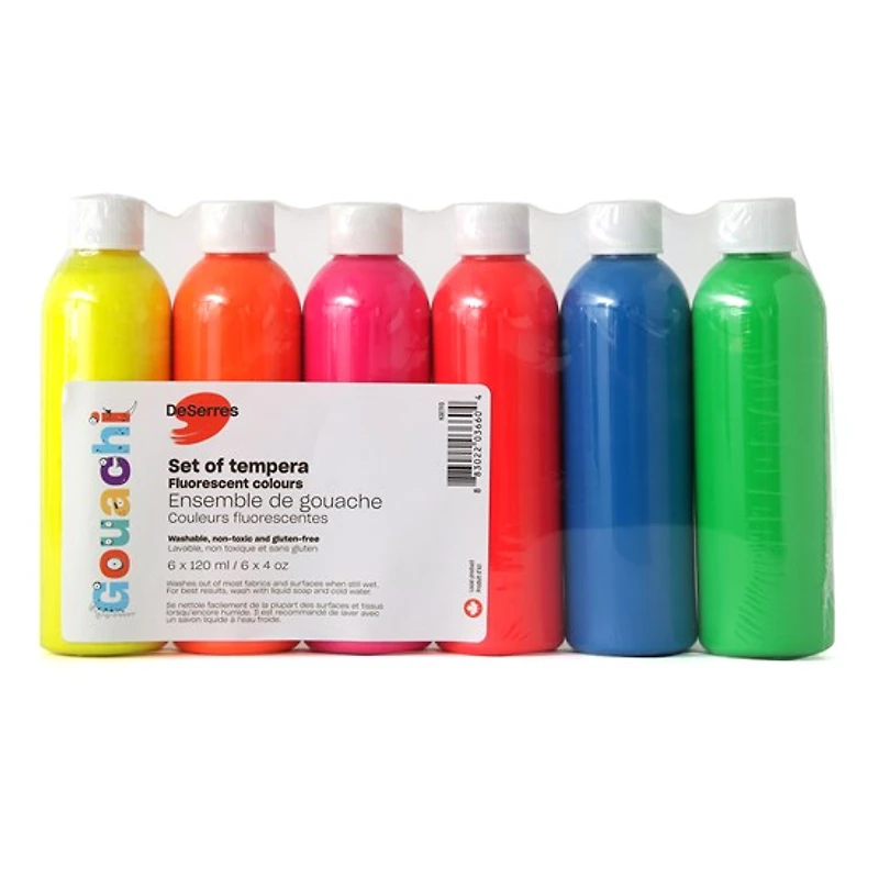 Ens. gouache lavable - fluo - 5x237ml