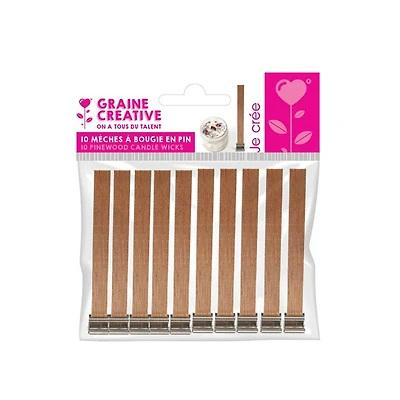 Pqt. 10 mèches à bougie en pin