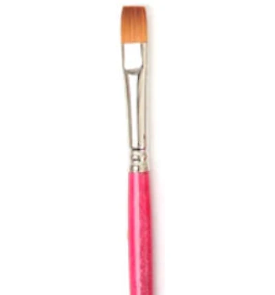 Pinceau manche court/poils synthétiques plat