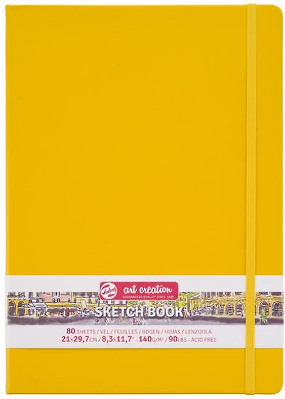 Carnet croquis art création jaune doré- 21x29cm