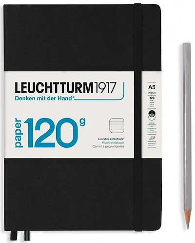 Cahier de notes ligné a5 203p 120g noir