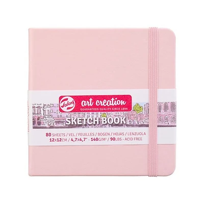 Carnet croquis art création rose pastel - 12x12cm