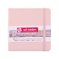 Carnet croquis art création rose pastel - 12x12cm
