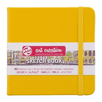 Carnet croquis art création jaune doré - 12x12cm