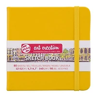 Carnet croquis art création  jaune doré - 12x12cm