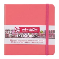 Carnet croquis art création  corail - 12x12cm