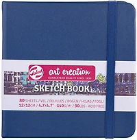 Carnet croquis art création bleu marine- 12x12cm