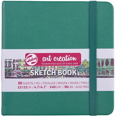 Carnet croquis art création vert forêt - 12x12cm