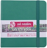 Carnet croquis art création vert forêt - 12x12cm