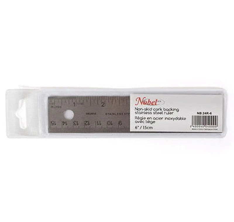 Stainless Steel and Cork Ruler - 6 INCH