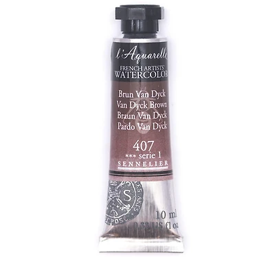 Aquarelle tube - 10ml - brun van dyck - s1