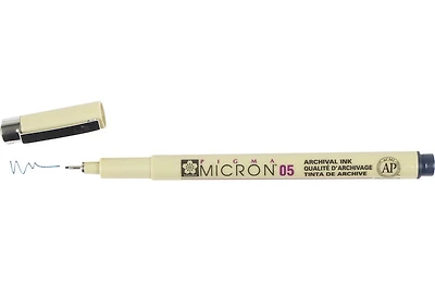 Stylo pigma micron 0.45mm bleu noir