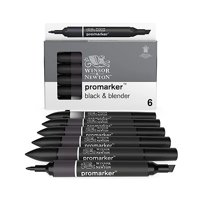 Ens. 6 marqueurs promarker noir et mélangeur