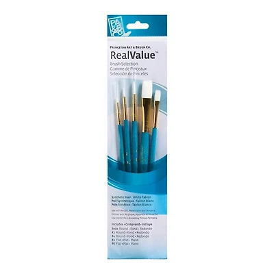 Synthetic paintbrush set - taklon white