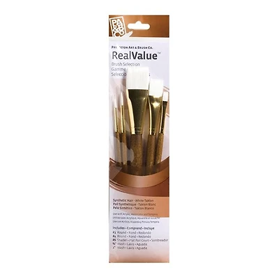 Synthetic paintbrush set - taklon white