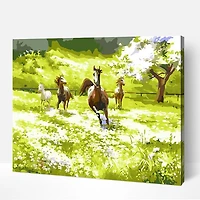 Peinture à numéros - « champ de chevaux »