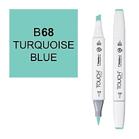 Marqueur touch pointe pinceau bleu turquoise