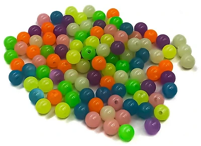 Pqt 150 perles pony multicolores phosphorescentes