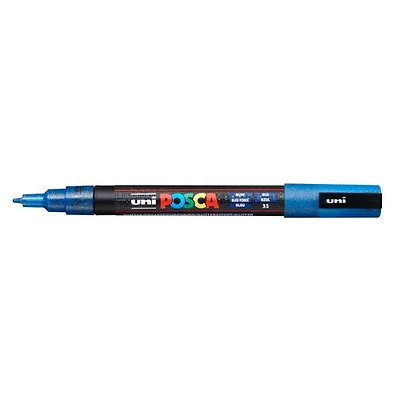 Marqueur posca conique pc-3m bleu pailleté