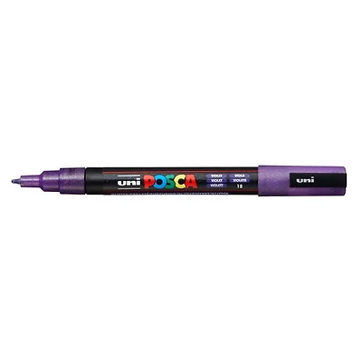 Marqueur posca conique pc-3m violet pailleté
