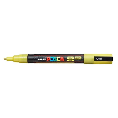 Marqueur posca conique pc-3m jaune pailleté