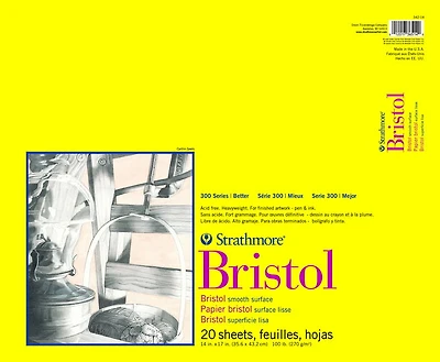 Bloc papier bristol - lisse - 14x17po (20f)