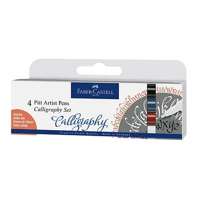 Ens. 4 marqueurs calligraphie pitt noir