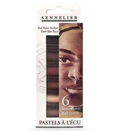 Set half-pastels à l'écu - portraits dark skins (6)