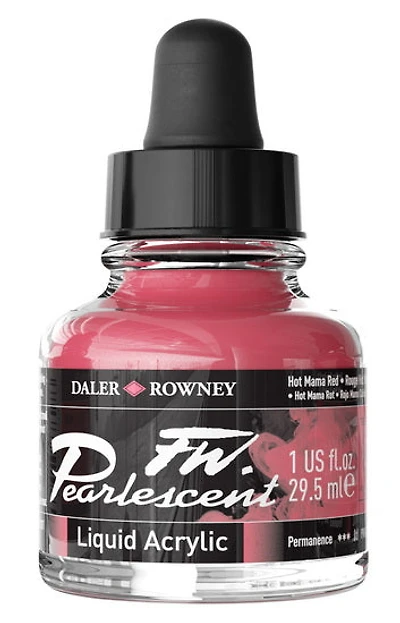 Acrylic ink - fw pearlescent - 29ml - hot mama red