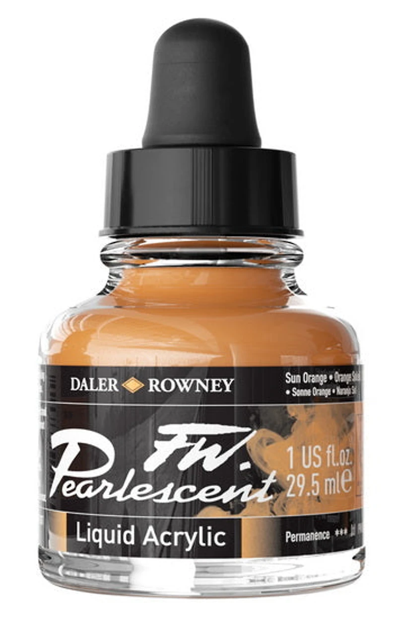 Encre acrylique - fw pearlescent- 29ml - soleil orange