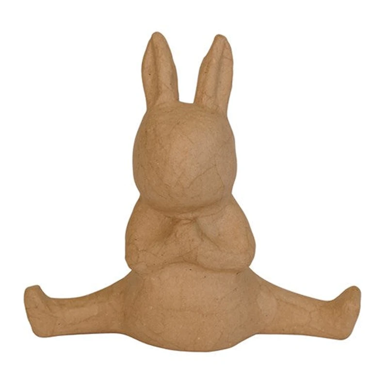 Lapin yoga en papier mâché