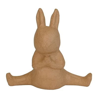 Lapin yoga en papier mâché