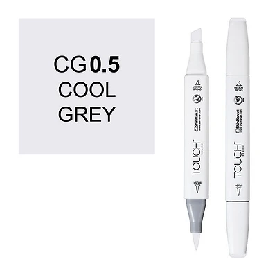 Marqueur touch pointe pinceau gris froid