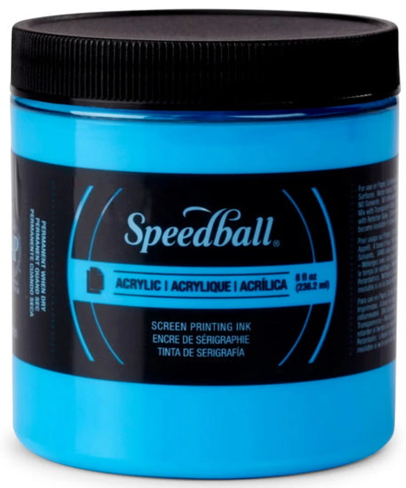 Encre sérigraphie - bleu fluo - 8oz