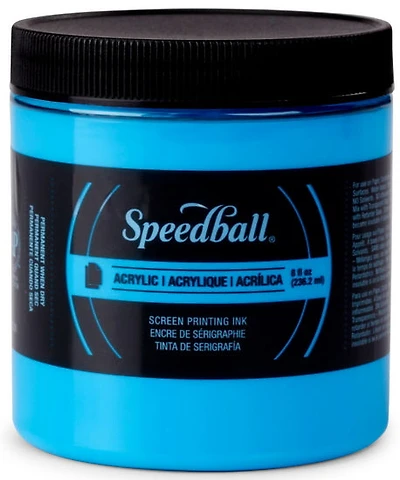 Encre sérigraphie - bleu fluo - 8oz