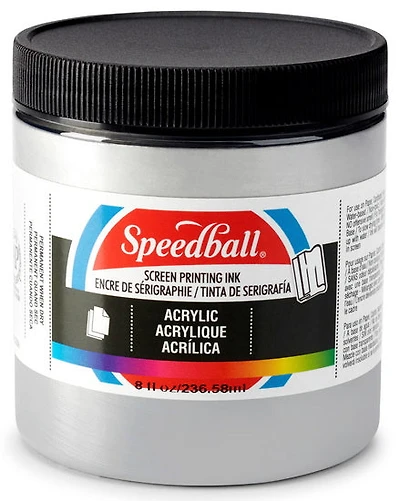 Screen printing ink - silver - 8oz