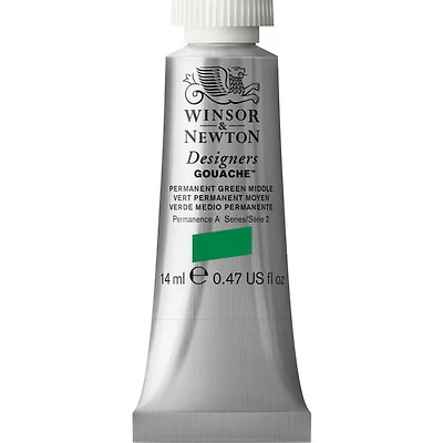 Gouache designer - 14ml - vert moyen permanent - s2