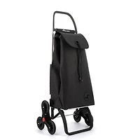 Shopping trolley 6 wheels stair climber tweed black