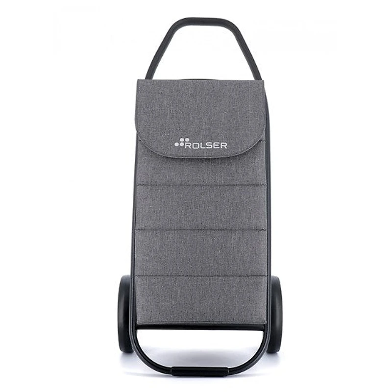 Shopping trolley compact 2 wheels tweed grey