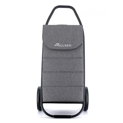 Shopping trolley compact 2 wheels tweed grey