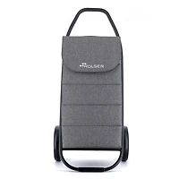 Shopping trolley compact 2 wheels tweed grey