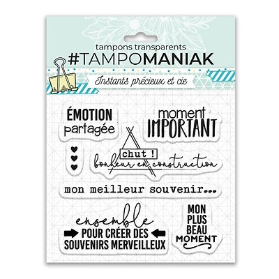 Planche de tampons transparents - ensemble émotions