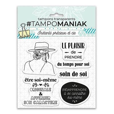 Planche de tampons transparents - prendre soin de soi